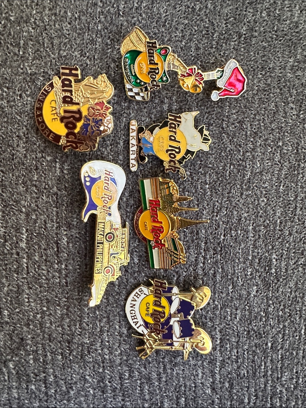 Set of 6 Hard Rock Cafe pins
